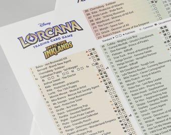 Digital Download Card List Checklist Lorcana Into the Inklands English 3rd  Set Binder Overview