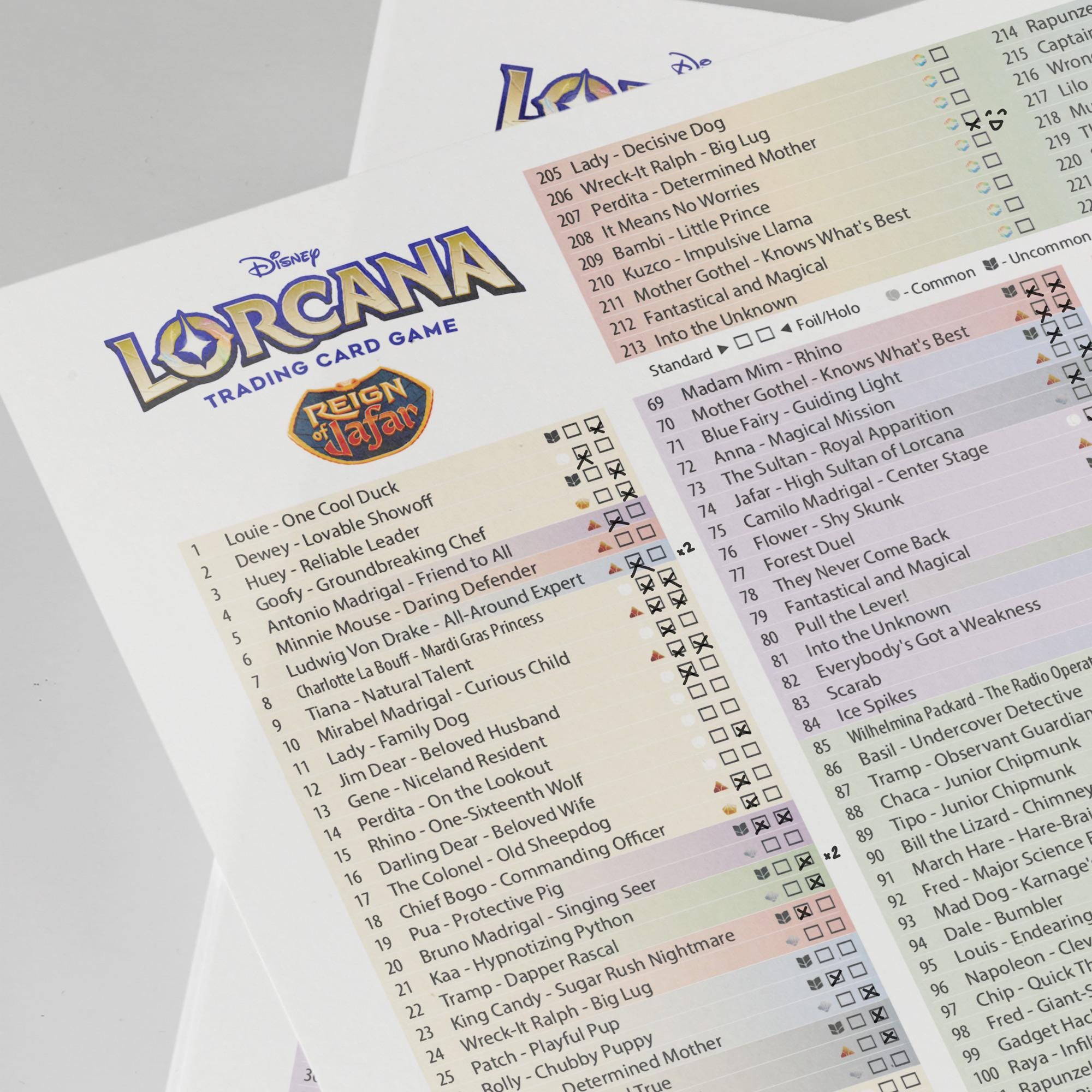 Digital Download Card List Checklist Lorcana Reign of Jafar English 8th Set  Binder Overview - Etsy