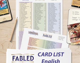 Digital Download Card List Checklist Lorcana Fabled English 9th Set Binder  Overview