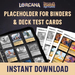 Lorcana Placeholder Cards & Deck Testkaarten om zelf af te drukken - Set 4 Ursula's Return - DIN A4 4 bestanden 25 pagina's