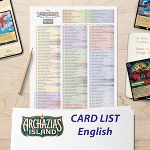 Digital Download Kartenliste Checkliste Lorcana Archazias Island Englisch 7. Set Sammelordner Übersicht