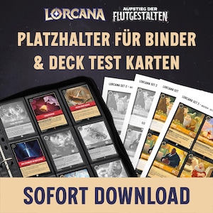 Lorcana Placeholder Cards & Deck Testkaarten om zelf af te drukken - Set 2 Rise of the Tideforms - DIN A4 4 bestanden 25 pagina's
