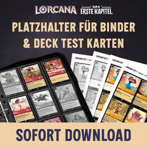 Lorcana Placeholder Cards & Deck Test Cards om zelf af te drukken - Set 1 Het eerste hoofdstuk - DIN A4 4 bestanden 25 pagina's