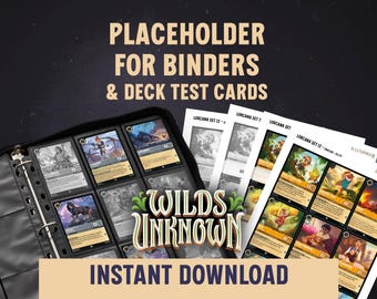 Lorcana Platzhalter Karten & Deck Test Karten zum selbstausdrucken - Set 12 Wilds Unknown - DIN A4 4 Dateien je 27 Seiten