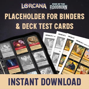 Lorcana Placeholder Cards & Deck Testkaarten om zelf af te drukken - Set 2 Rise of the Floodborn - DIN A4 4 bestanden 25 pagina's