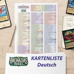 Digital Download Card List Checklist Lorcana Archazias Island German 7th Set Collector's Folder Overview