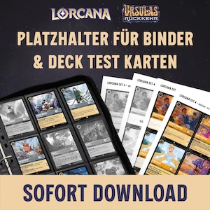 Lorcana Placeholder Cards & Deck Testkaarten om zelf af te drukken - Set 4 Ursula's Return - DIN A4 4 bestanden 25 pagina's