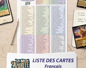 Digital Download Card List Checklist Lorcana La Mer Azurite French 6th Set  Collector's Folder Overview - Etsy