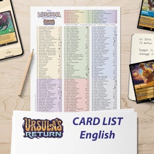 Digital Download Kartenliste Checkliste Lorcana Ursulas Return Englisch 4. Set Sammelordner Übersicht
