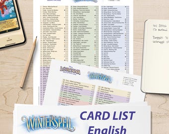 Liste des cartes à télécharger numérique Lorcana « Winterspell » - Aperçu du classeur de la collection du 11e ensemble en anglais