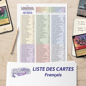 Digital Download Kartenliste Checkliste Lorcana Erstes Kapitel Französisch 1. Set Sammelordner Übersicht