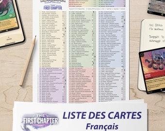 Digital Download Card List Checklist Lorcana First Chapter French 1st Set Collector&#39;s Folder Overview