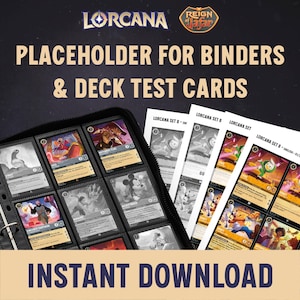 Lorcana Placeholder Cards & Deck Test Cards om zelf af te drukken - Set 8 Reign of Jafar - DIN A4 4 bestanden 25 pagina's