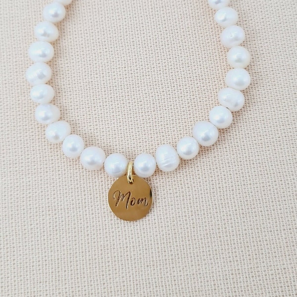 Freshwater Pearl bracelet, Mom bracelet, pearl bracelet,  June birthstone jewelry Bridesmaid gift for her Pearl jewelry Wedding jewelry