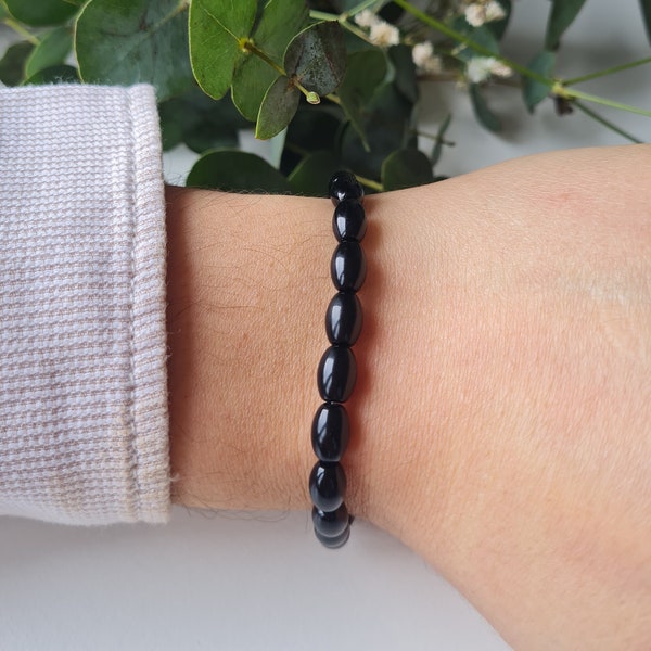 Black Onyx Bracelet | Men's Bracelet | Ladies Bracelet | stretch bracelet | Gemstone Bracelet | natural stone bracelet