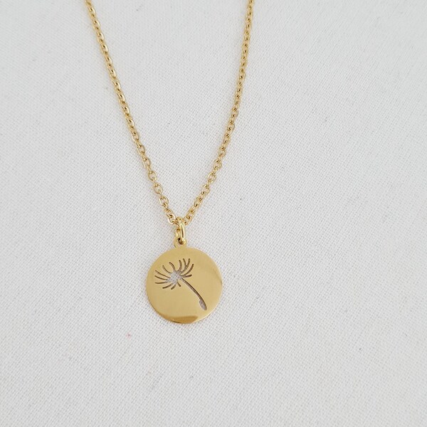 Dandelion Necklace - charm,minimalist jewelry, dainty necklace, minimal statement necklace, dandelion necklace, gift for girlfriend