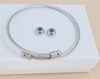 Bracciale Pandora, braccialetto di fascino, braccialetto Pandora in acciaio inossidabile, braccialetto Dainty, braccialetto a catena Pandora creazione di gioielli fai da te, regalo per lei