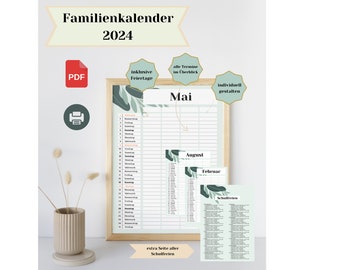 Family calendar 2024 to print out