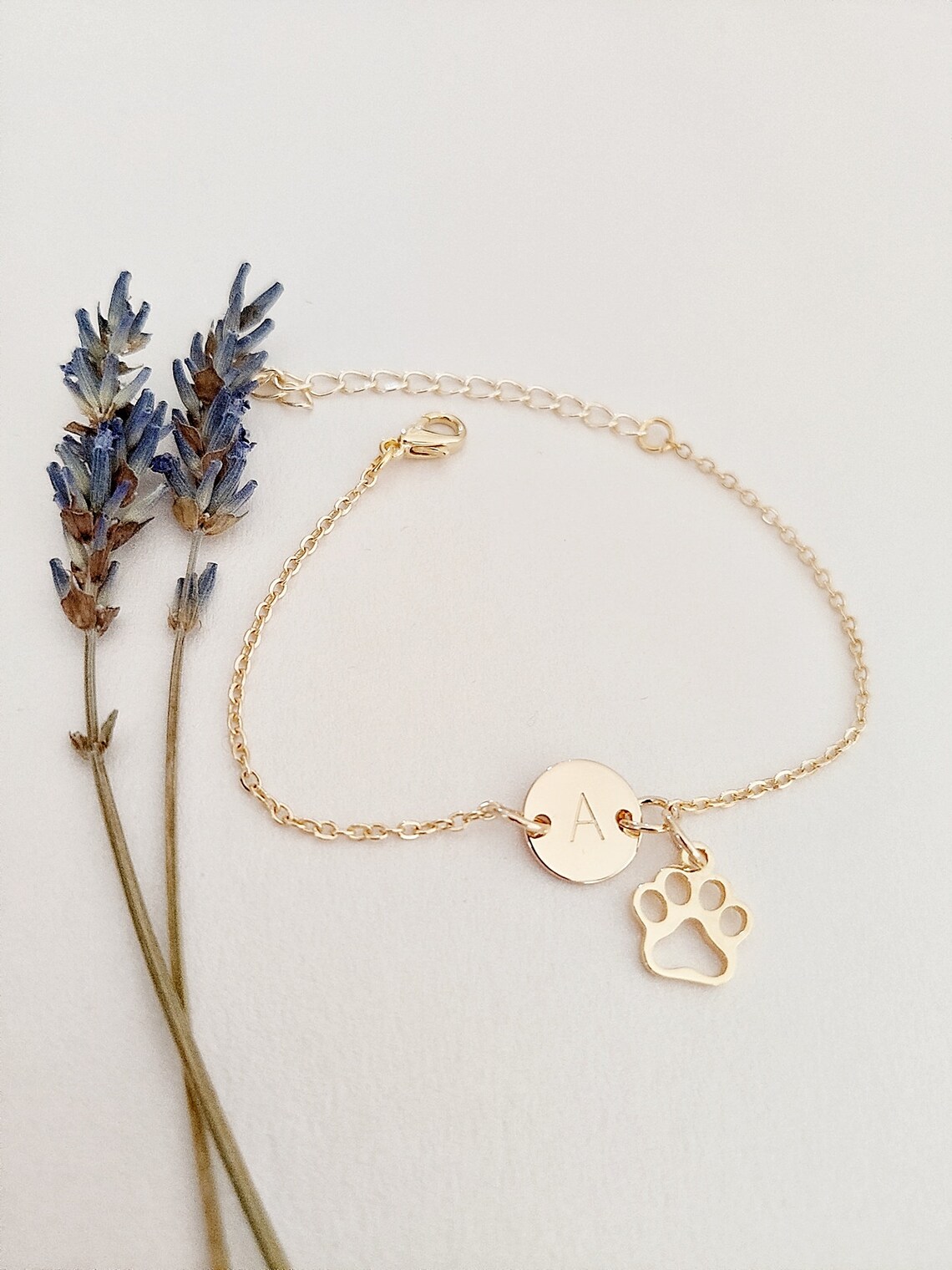 Pawfect Minimalist Mini Paw Charm Bracelet Adjustable