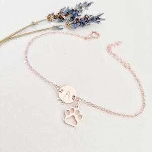 Paw bracelet, Pet lovers gifts, dog lovers gift, Birthday gift, meaningful gift, Gifts for her, Dog mum gift, Dog initial bracelet, Cat paw