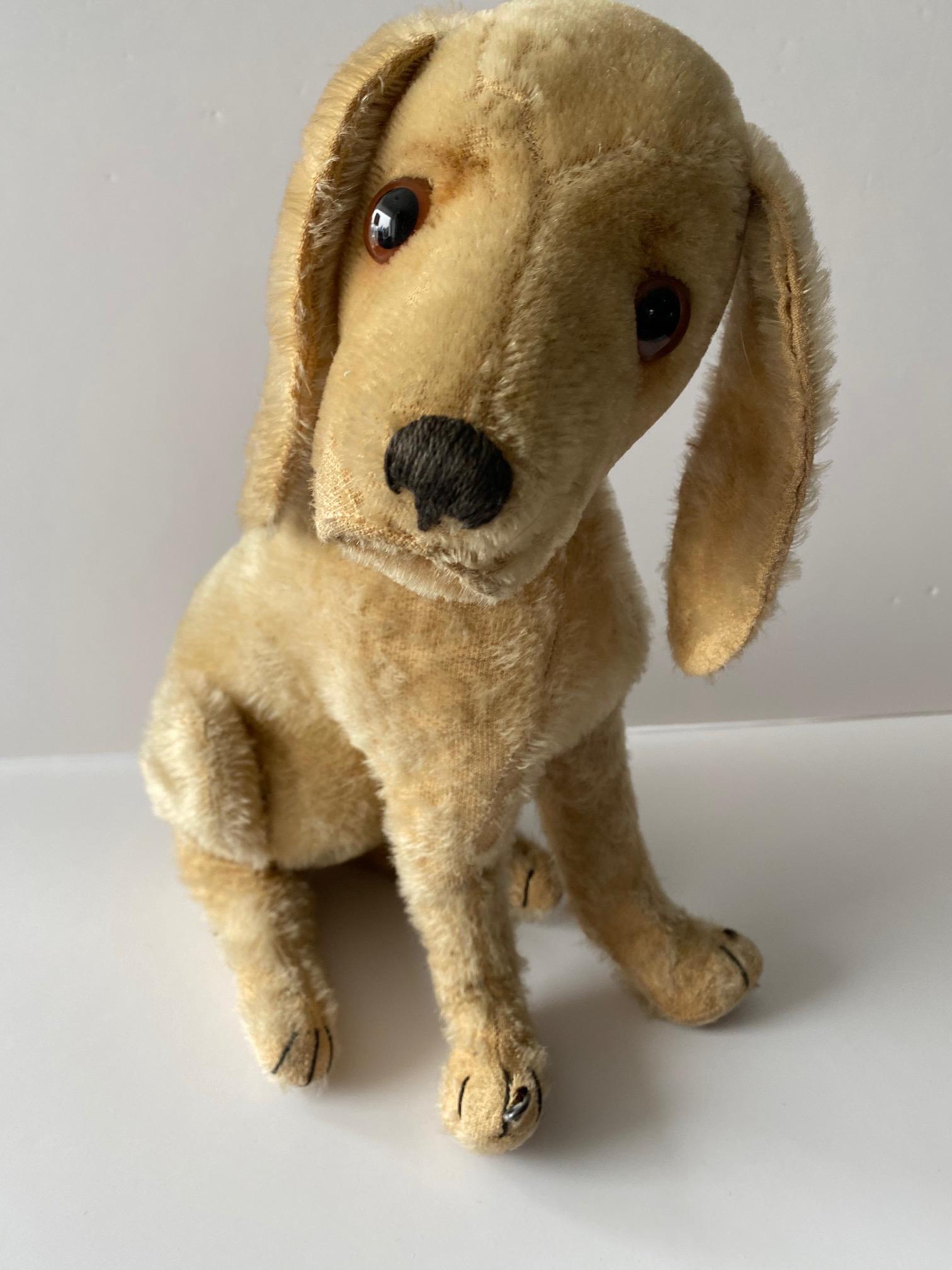 Early Steiff Larger Treff Terrier With FF Button - Circa 1930's