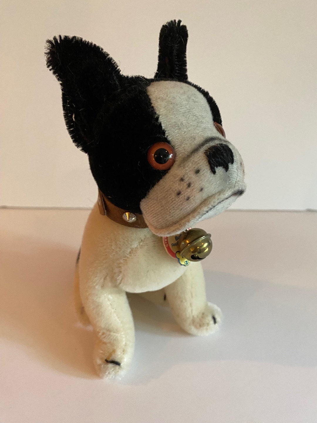 50%OFF Steiff Vintage 1927 Circa Bulldog Bully White and Black シュタイフ社
