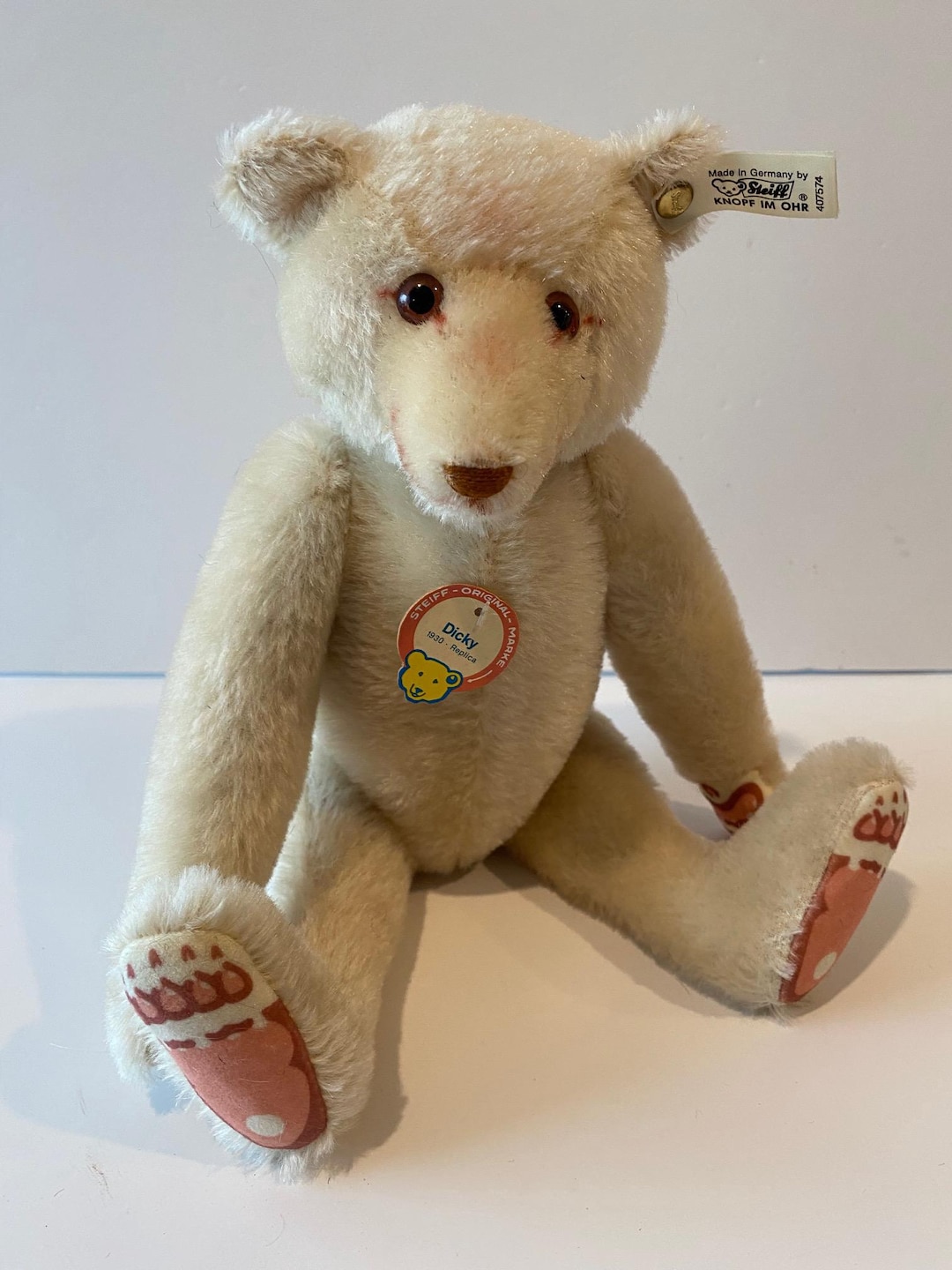 △シュタイフ DICKY 1930 Replica 4200 Steiff Dicky Replica 1930 Teddy Bear 40757 Super Sweet Face - Etsy