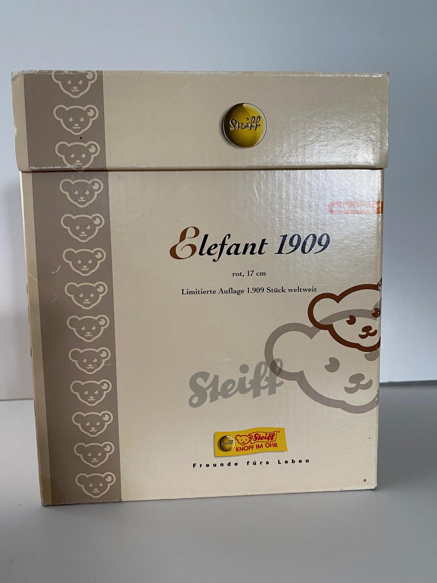 シュタイフ レッドエレファント 1909年頃 モヘアとフェルト製