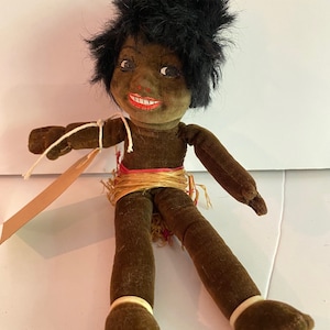 Vintage Norah Wellings velvet doll with mohair hair  England