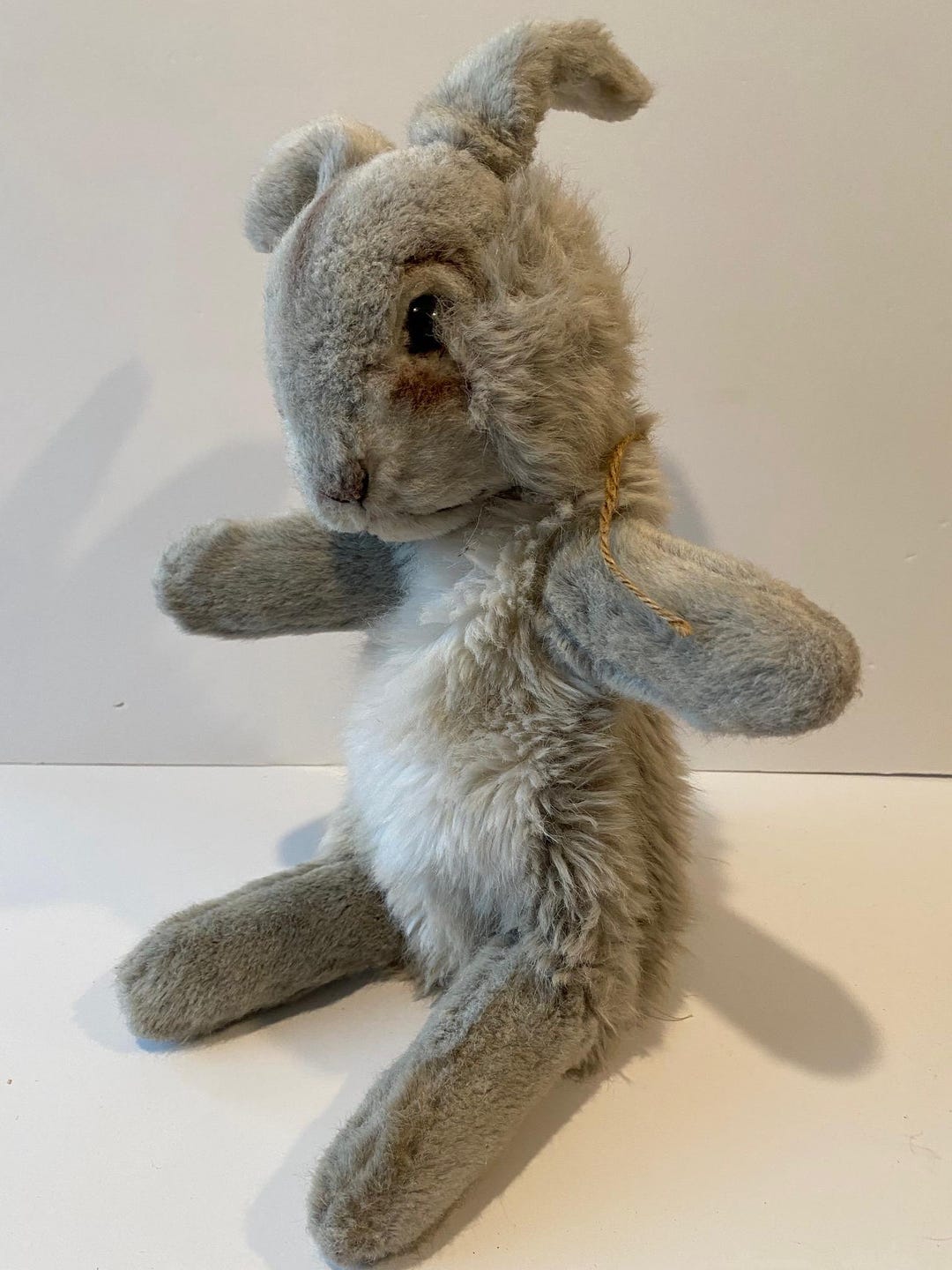Steiff Grey / Gray Jolly Hase Rabbit Plush Handpuppet With Button - Etsy