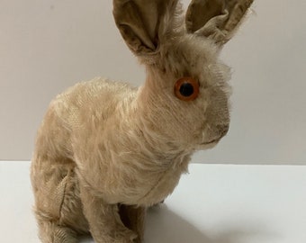 Very early Mohair Steiff Circa 1920&#39;s Rabbit with glass eyes with FF underscore button