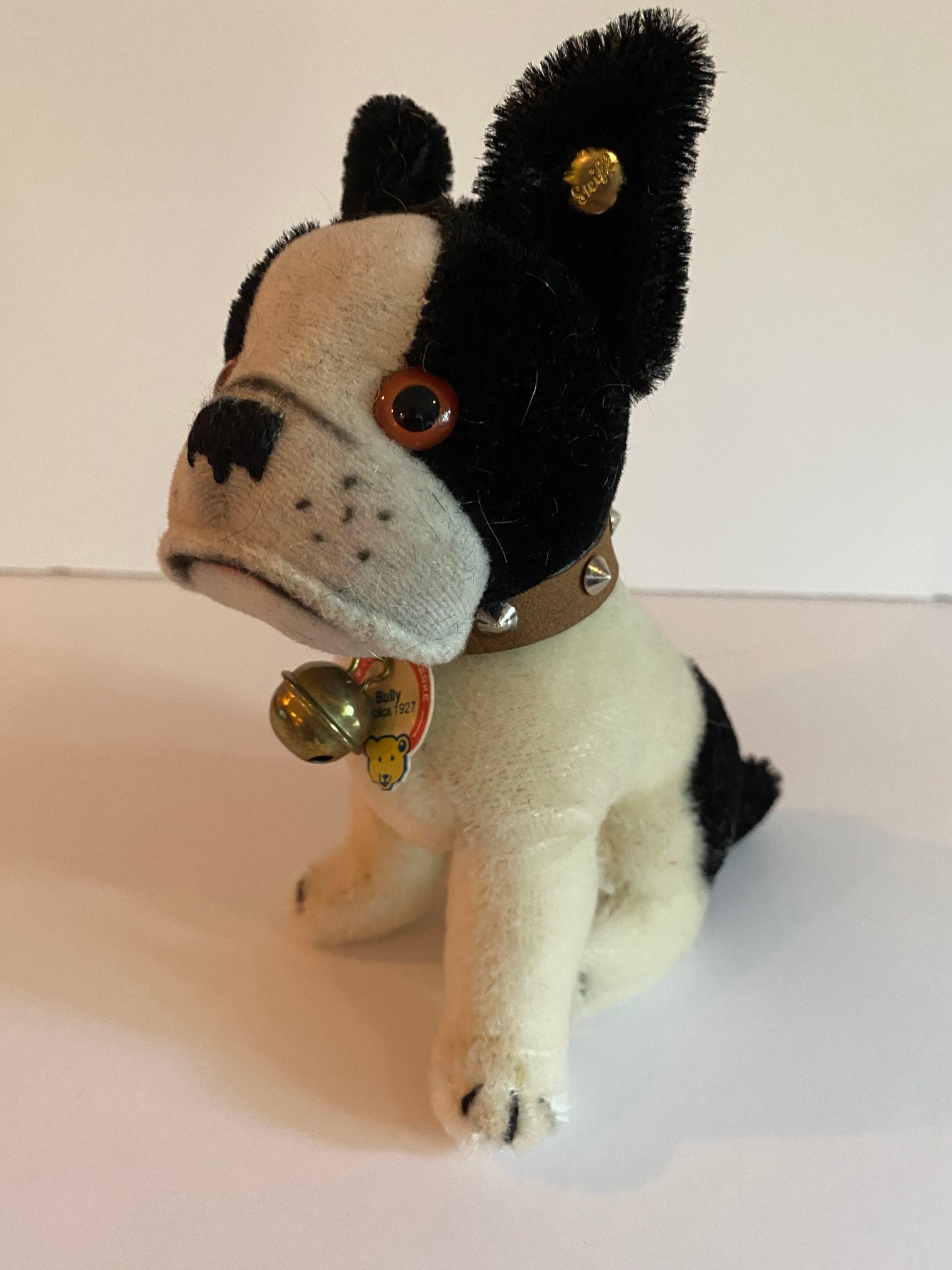 ぬいぐるみ Steiff Bully 1997 Replica Steiff Vintage Black and White Bully Bulldog Circa 1927