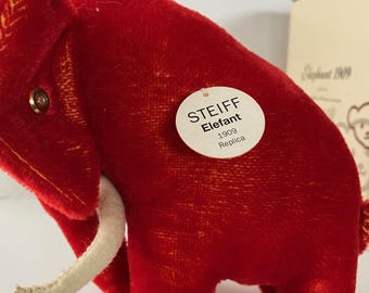 Steiff Elefant 1909 レッドエレファント L.ED.2006 シュタイフ レッドエレファント 1909年頃 モヘアとフェルト製