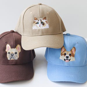 Custom EMBROIDERED Pet Hat Using Pet Photo Personalized Dog Hat Custom Cat Hat Custom Pet Cap Dog Hat Custom Dog Baseball Cap Dog Mom Hat