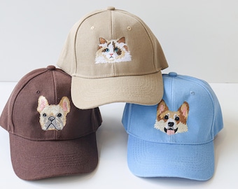 Custom EMBROIDERED Pet Hat Using Pet Photo Personalized Dog Hat Custom Cat Hat Custom Pet Cap Dog Hat Custom Dog Baseball Cap Dog Mom Hat