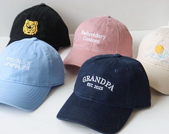 Embroidered personalized name or design retro baseball cap, personalized dad cap, embroidered logo, baseball cap, bachelor party cap