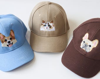 Custom EMBROIDERED Pet Hat Using Pet Photo Personalized Dog Hat Custom Cat Hat Custom Pet Cap Dog Hat Custom Dog Baseball Cap Dog Mom Hat