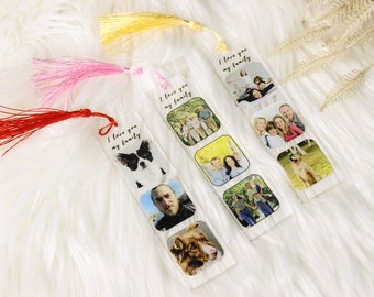 Custom Photos Bookmarks with Tassel, Personalized Name Bookmark for Students, Wedding Gift, Book Lovers Gift, Gift for Her, Graduation gift