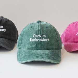 Embroidered vintage washed hat, personalized dad hat, embroidered logo, baseball hat, single girl hat, customized hat