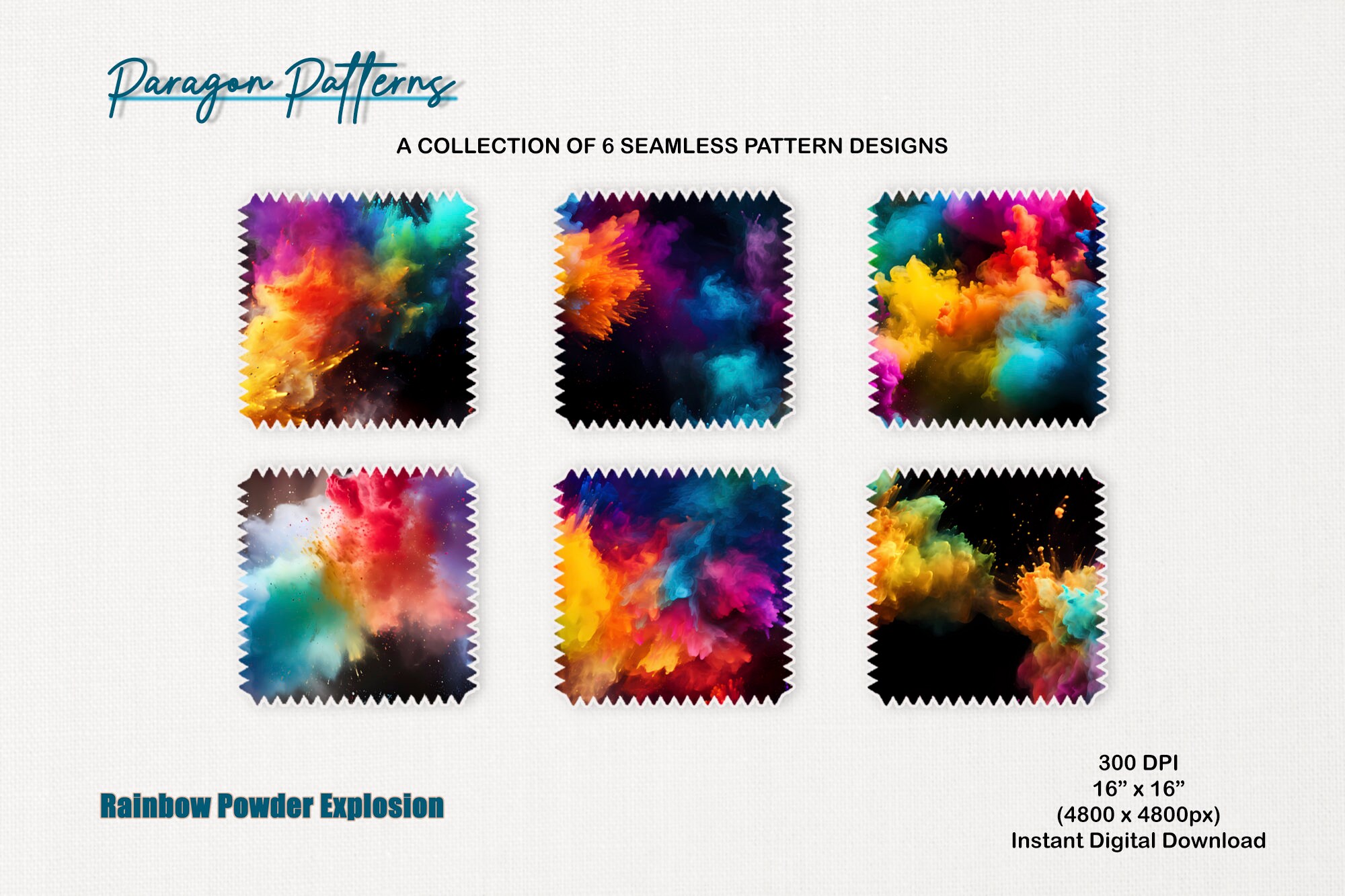Rainbow Powder Explosion Seamless Repeatable Patterns, Digital Paper ...
