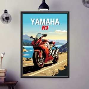 Motorcycle Poster Yamaha YZF-R1 Dragonbike