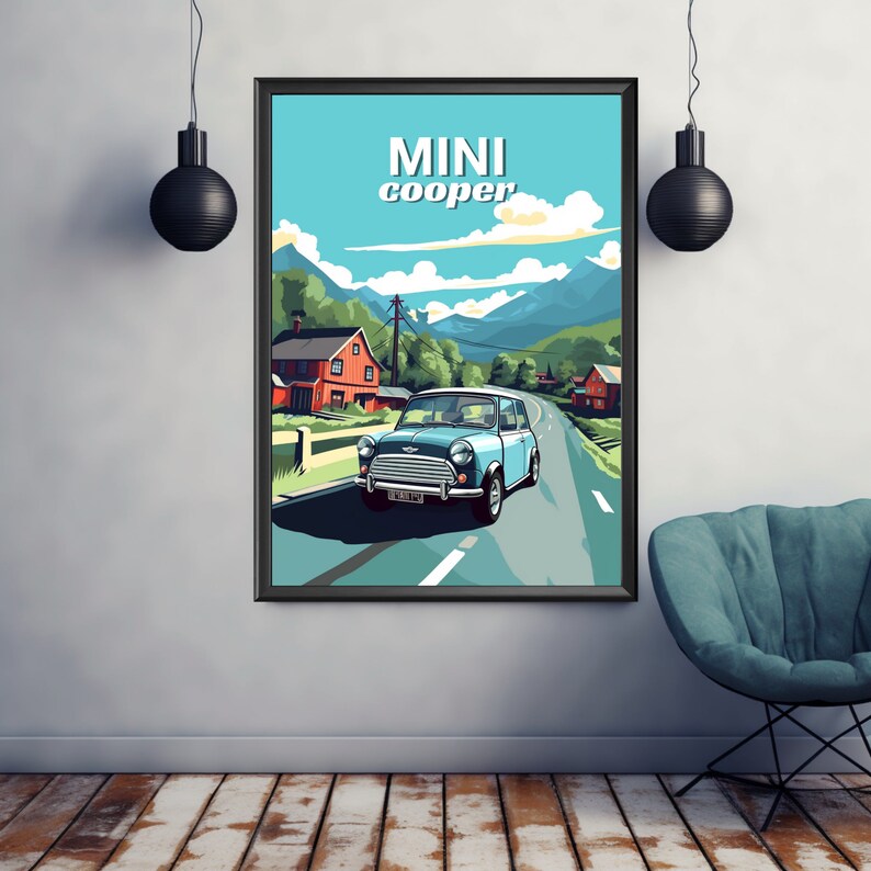 Mini Cooper Poster 1960s Car Print Mini Cooper Print Car - Etsy UK