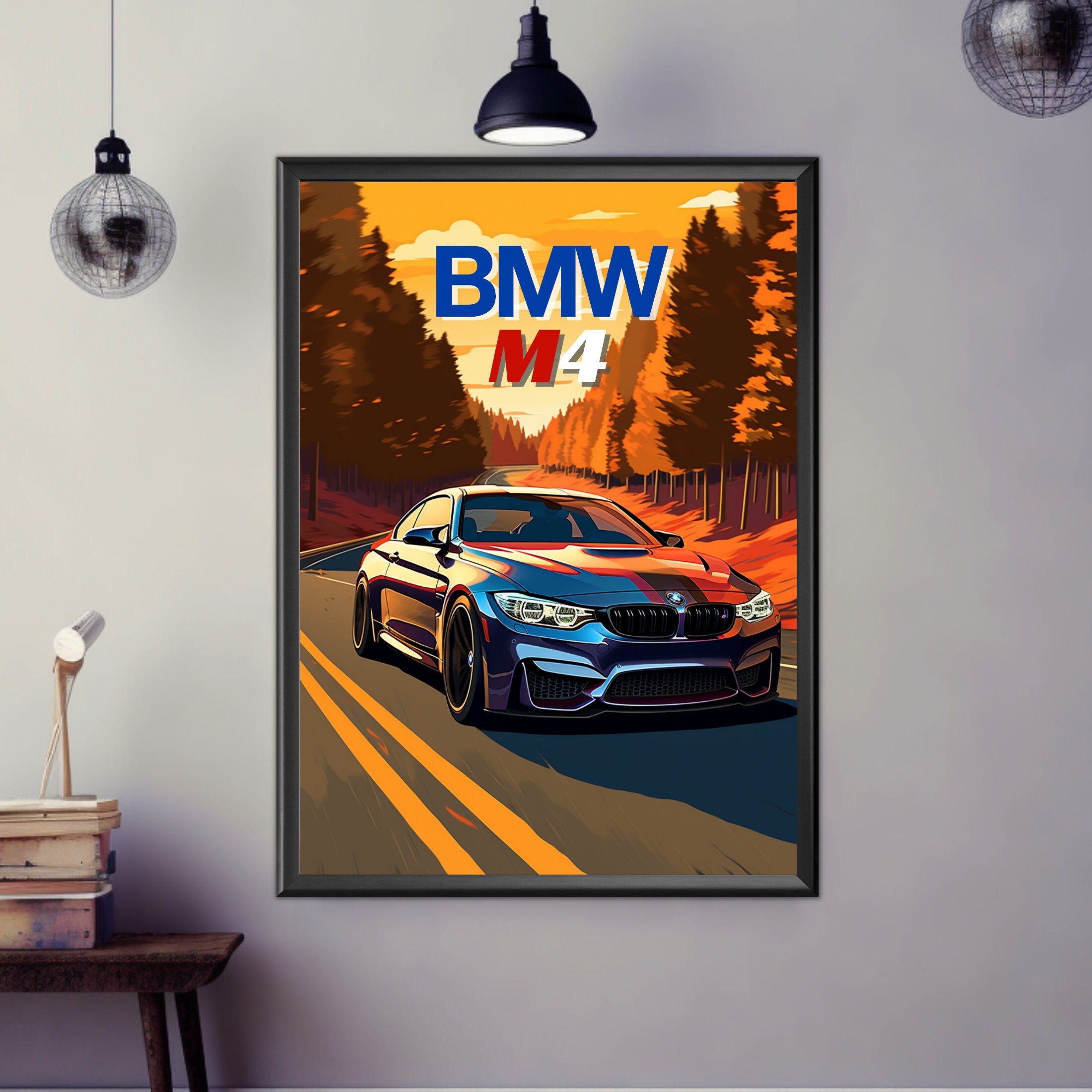 BMW M4 Silhouette – Metal Art - Décoration murale - Man Cave - Décoration  voiture 