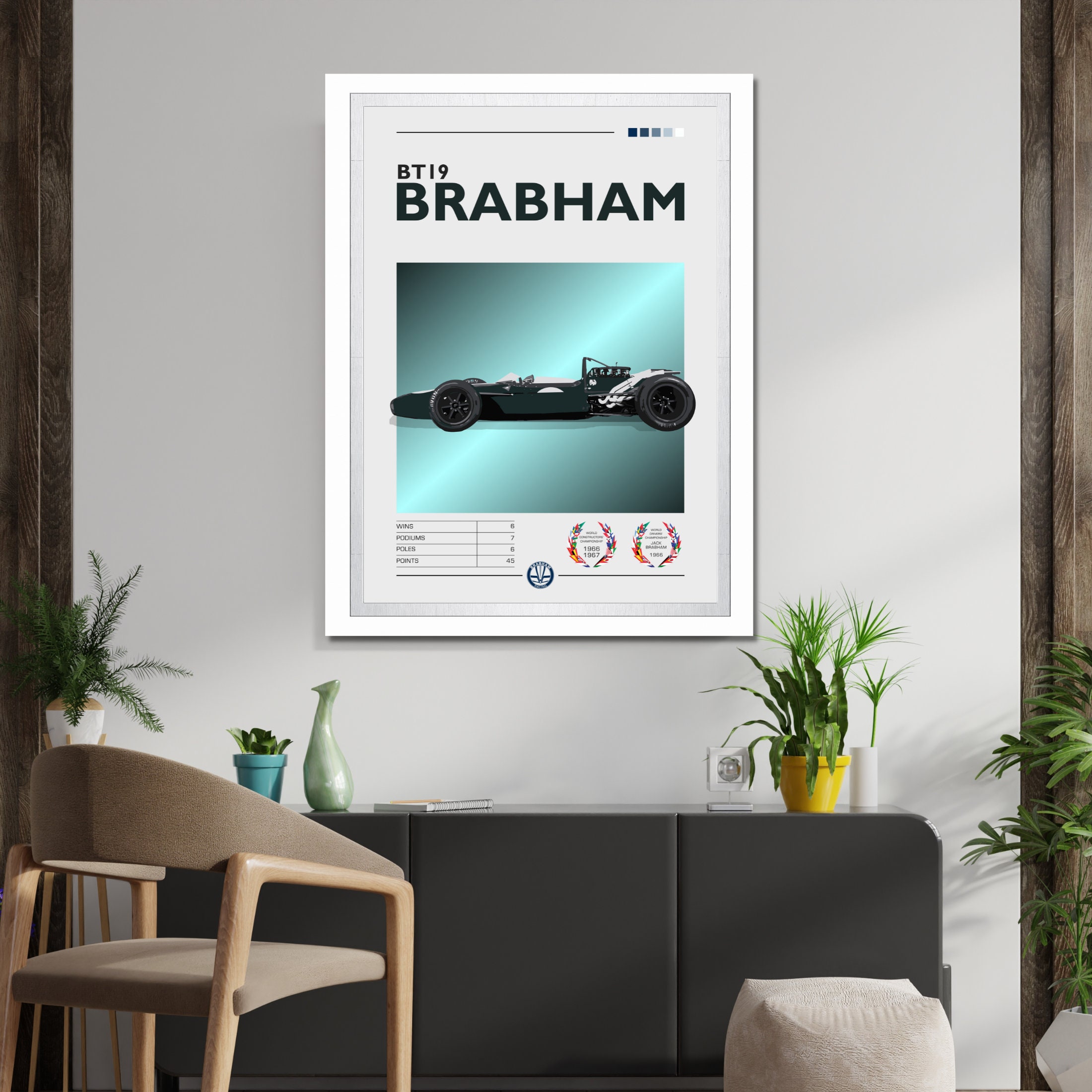 Affiche de la Brabham BT19 100% Made in France par En Double File 