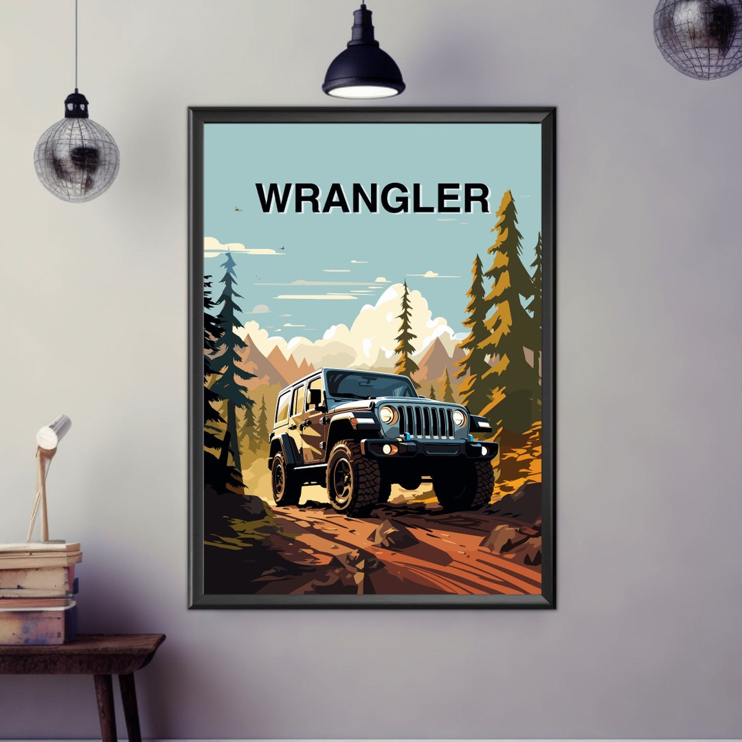 Jeep Wrangler Poster, Jeep Wrangler Print, 2010s Car Print, Classic Car Print, Car Print, Car ...