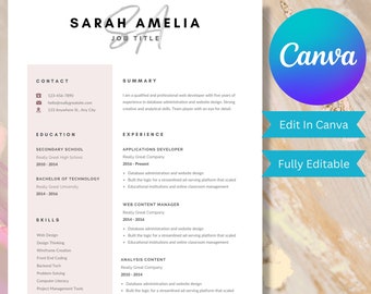 Resume And Cover Letter Template, CV Resume Template, Canva Resume Template, Resume Template Bundle, Nurse Resume Template