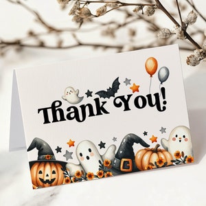 Little Boo Halloween Baby Shower Thank You Card Printable, Spooky Ghost Baby Shower Theme Editable Template, Instant Dowload, HP064