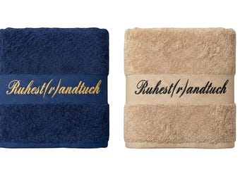 Geschenk zum Ruhestand Handtuch bestickt Saunatuch Duschtuch Badetuch Geschenk für Rente Abschiedsgeschenk Kollegin Geschenk zur Pension