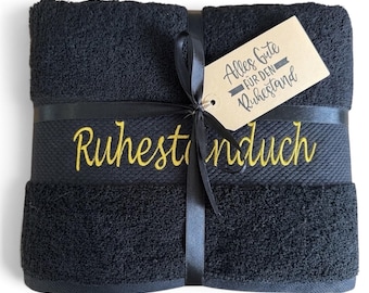 Premium Retirement Gift: Personalized Towel with Name, Farewell Gift for Colleagues, Employee Gift, 100% Cotton Bath and Sauna Towel