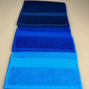 Gästehandtücher 30x50, in Weiß, Türkis, Blau, Marineblau. Grau, Schwarz. Handtuch in 50x100 cm, Badetuch 100x150 cm.